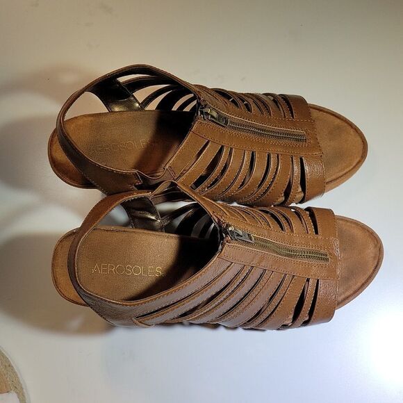 AEROSOLES WEDGE STYLE OPEN TOE ANKLE STRAP SANDAL - Picture 5 of 16